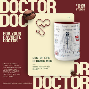 Café Em Dois Tons Caneca de Cerâmica Bicolor Doctor Life
