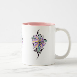 Café Em Dois Tons caneca de cerâmica com duas tonalidades de orquíde