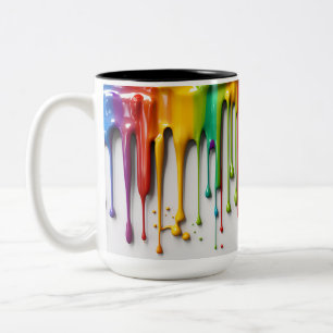 Café Em Dois Tons Caneca de Cerâmica com Efeito de Gotejamento de Ti