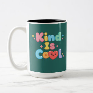 Café Em Dois Tons Caneca de Cerâmica com Tipografia Retro Pastel "Se