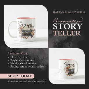 Café Em Dois Tons Caneca de Cerâmica "Contador de Histórias" Persona