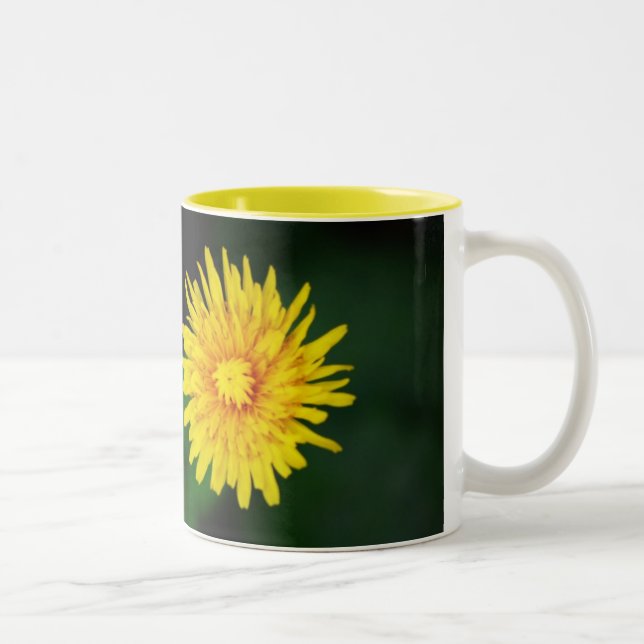 Café Em Dois Tons Caneca de cerâmica dandelion (Direita)