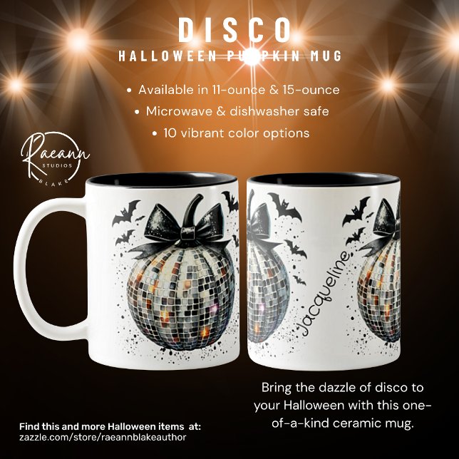 Café Em Dois Tons Caneca de Cerâmica de Abóbora de Halloween Disco P (Criador carregado)