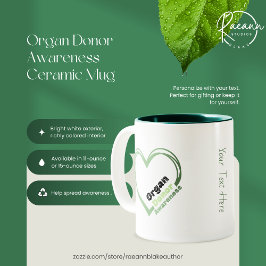 Café Em Dois Tons Caneca de Cerâmica de Conscientização sobre Doação