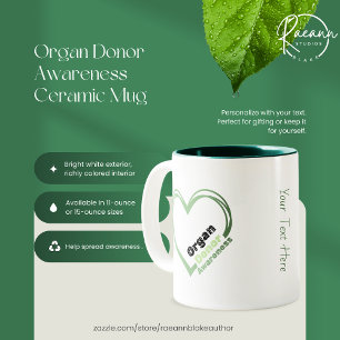 Café Em Dois Tons Caneca de Cerâmica de Conscientização sobre Doação