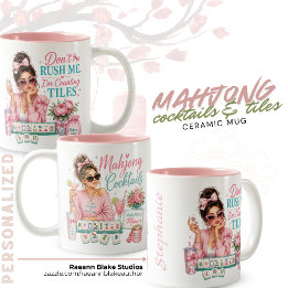 Café Em Dois Tons Caneca de Cerâmica de Coquetéis & Peças de Mahjong