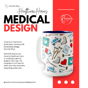 Café Em Dois Tons Caneca de Cerâmica de Design Médico