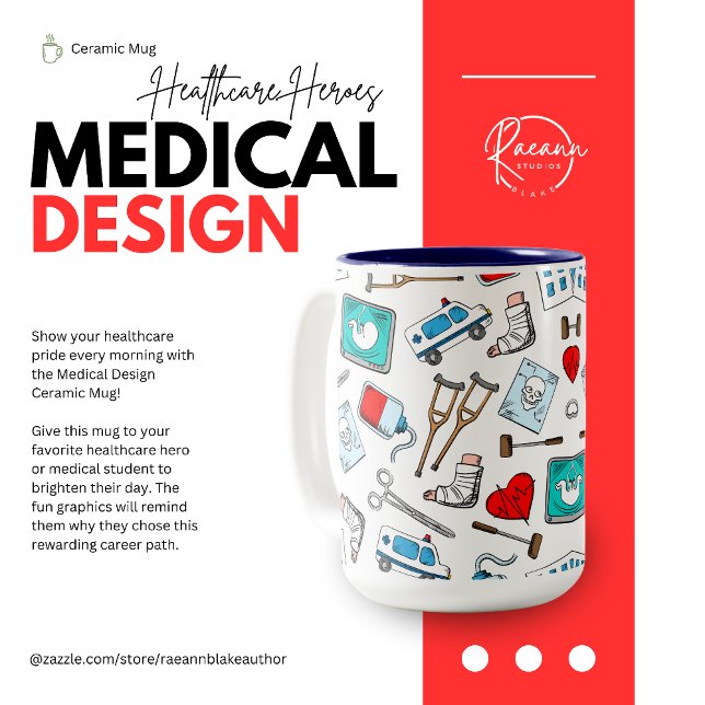 Café Em Dois Tons Caneca de Cerâmica de Design Médico (Criador carregado)