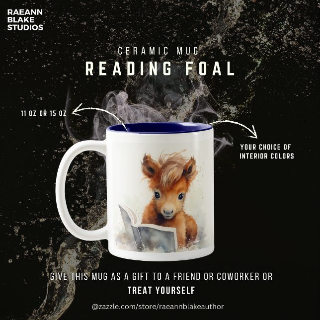 Café Em Dois Tons Caneca de Cerâmica de Potro Leitor (Criador carregado)