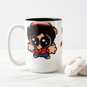 Café Em Dois Tons Caneca de cerâmica do anime legal do menino Luffy 