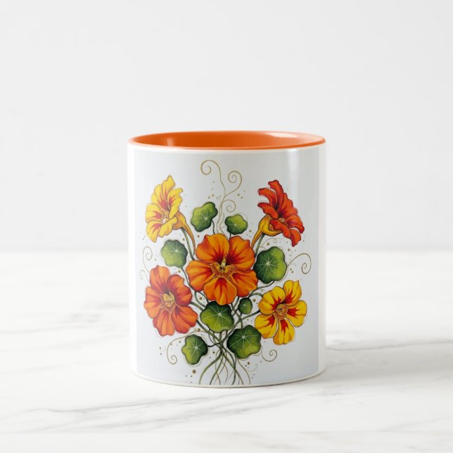 Café Em Dois Tons Caneca de Cerâmica Flores ao Sol (Centro)