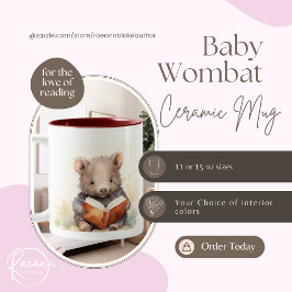 Café Em Dois Tons Caneca de Cerâmica Leitor Bebê Wombat