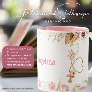 Café Em Dois Tons Caneca de Cerâmica Personalizada Feminina com Este