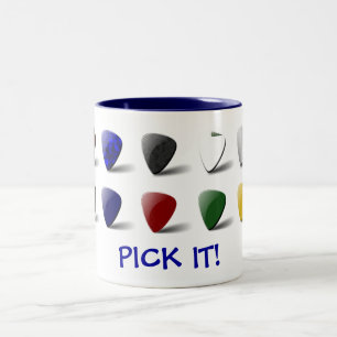 Café Em Dois Tons Caneca de Cerâmica Plectro de Guitarra