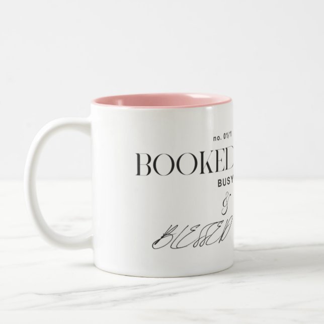 Café Em Dois Tons Caneca de Cerâmica 'Reservada, Ocupada e Abençoada (Esquerda)