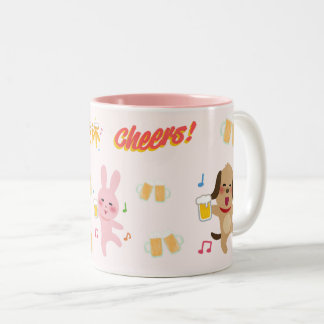 Café Em Dois Tons caneca de cerveja de animal fofo.