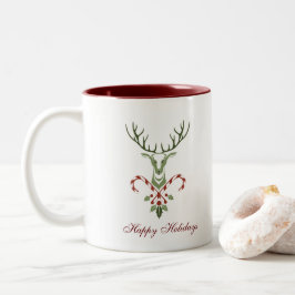 Café Em Dois Tons Caneca de Cervo de Natal