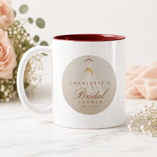 Café Em Dois Tons Caneca de Chá de Noiva Elegante de Outono com Gráf