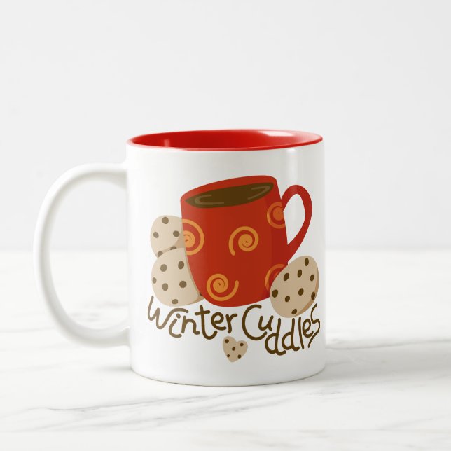 Café Em Dois Tons Caneca de chocolate quente com biscoitos - Mug (Esquerda)