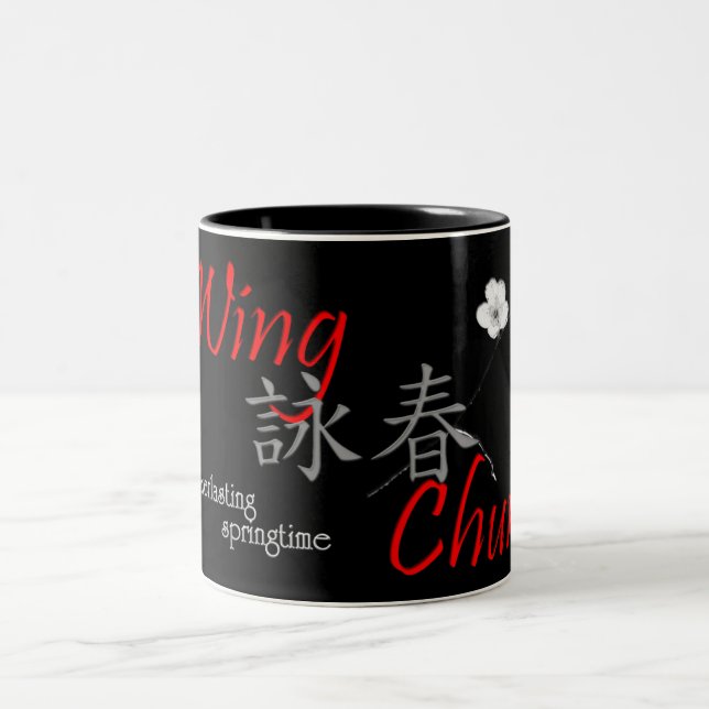Café Em Dois Tons caneca de Chun da asa do 詠春 - vermelho (Centro)