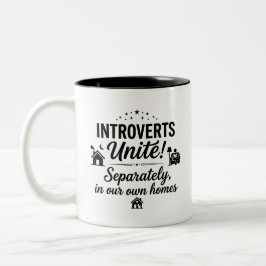 Café Em Dois Tons Caneca de Citação Aconchegante da Introvert Homes