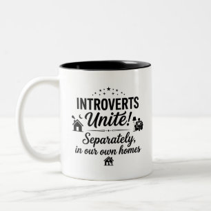 Café Em Dois Tons Caneca de Citação Aconchegante da Introvert Homes