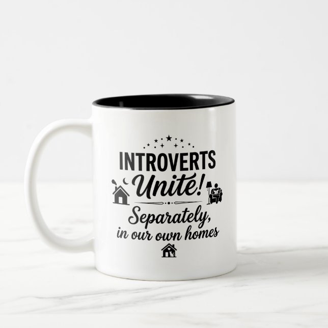 Café Em Dois Tons Caneca de Citação Aconchegante da Introvert Homes (Esquerda)