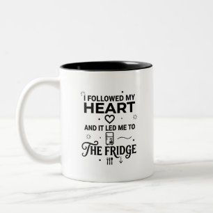 Café Em Dois Tons Caneca de Citação Geladeira Coração 11oz Design de