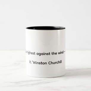 Café Em Dois Tons Caneca de Citação Inspiradora de Winston Churchill