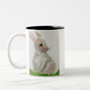 Café Em Dois Tons Caneca de Coelho Aquarela