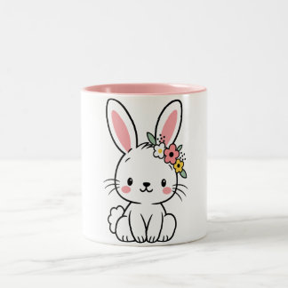 Café Em Dois Tons Caneca de coelho fofo