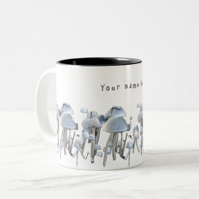 Café Em Dois Tons Caneca de Cogumelos  (Frente Esquerda)