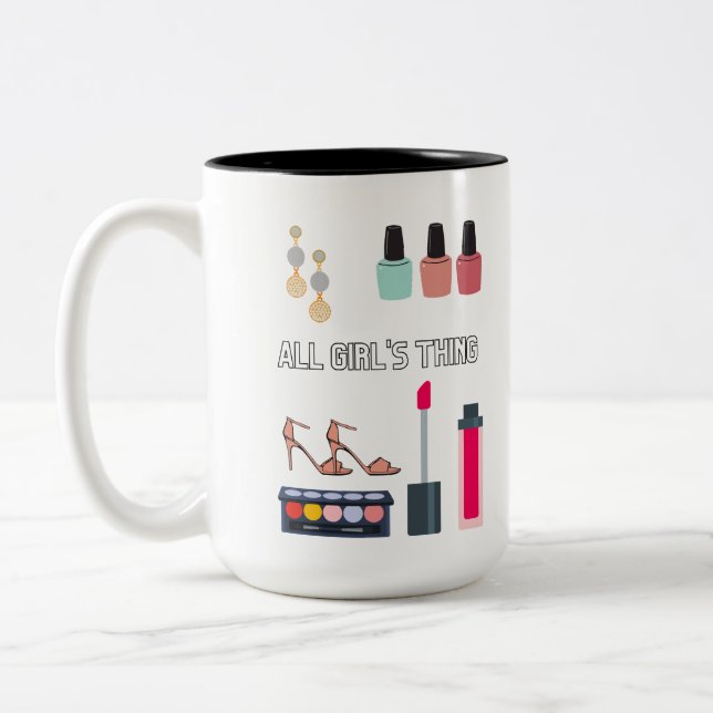 Café Em Dois Tons Caneca de coisas da moça (Esquerda)