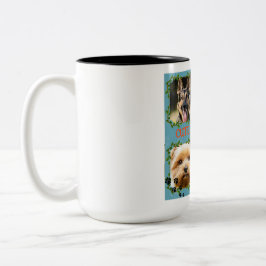 Café Em Dois Tons Caneca de Colagem de Fotos de Animais de Estimação