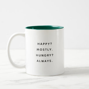 Café Em Dois Tons Caneca de Colega de Trabalho Feliz Faminto Feliz e