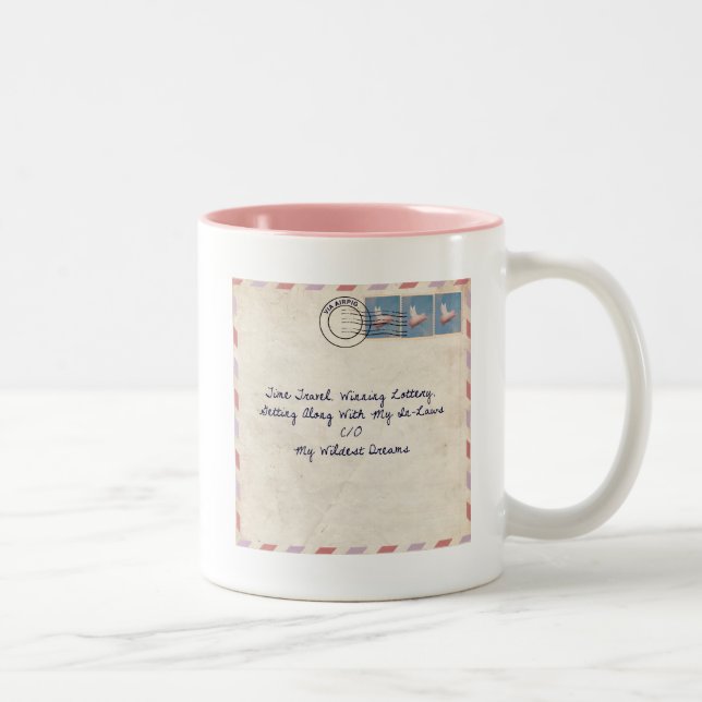 Café Em Dois Tons caneca de correio de porco voadora (Direita)