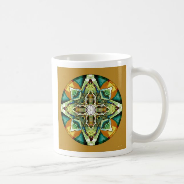 Café Em Dois Tons Caneca de cristal da mandala 6 (Direita)