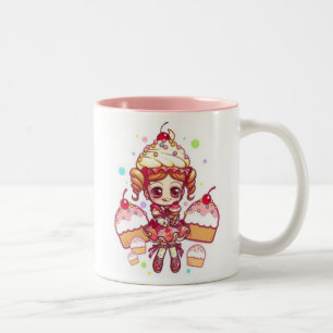 Café Em Dois Tons caneca de Cupcake-chan
