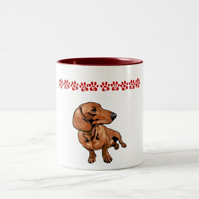 Café Em Dois Tons Caneca de Daushound (Centro)