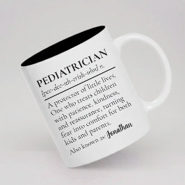 Café Em Dois Tons Caneca de Definição de Pediatra Personalizado Pres