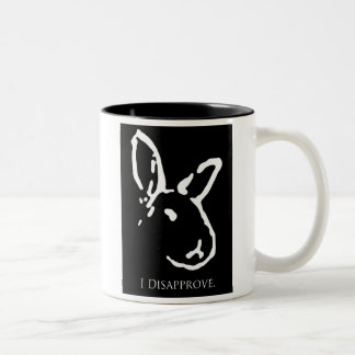 Café Em Dois Tons Caneca de desaprovação preta dos coelhos