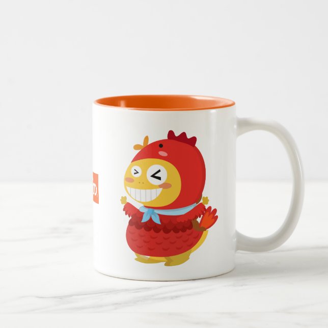 Café Em Dois Tons Caneca de Dino do galo de VIPKID (Direita)