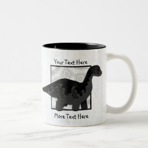 Café Em Dois Tons Caneca de Dinossauro Preta