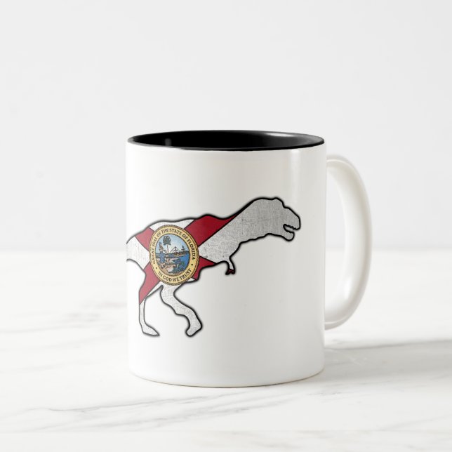 Café Em Dois Tons Caneca de dinossauro trex, na Flórida (Frente Esquerda)