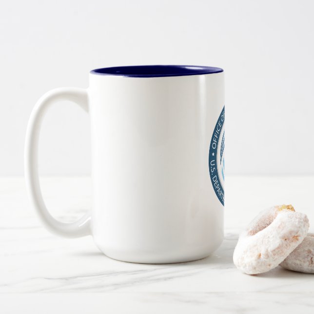 Café Em Dois Tons Caneca de dot-ogg (Com Donut)