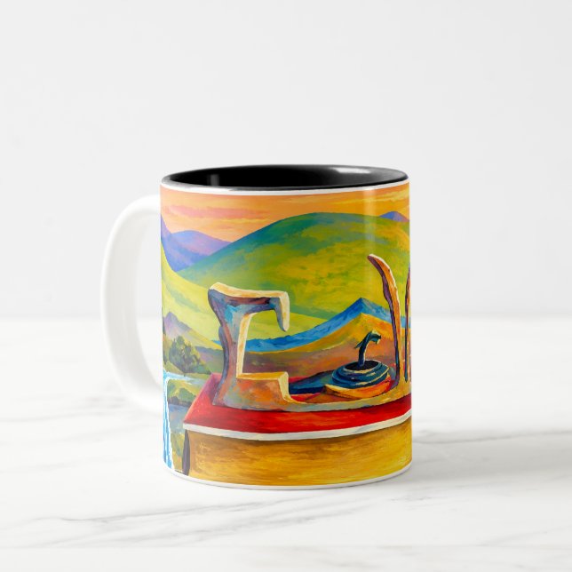 Café Em Dois Tons Caneca de Duas Cores (Frente Esquerda)
