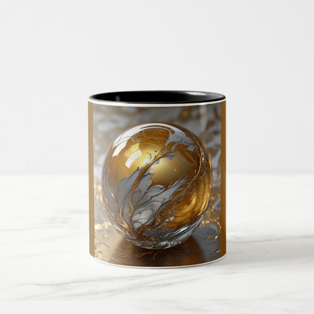 Café Em Dois Tons Caneca de Duas Cores 11oz (Mármore-4) (Centro)