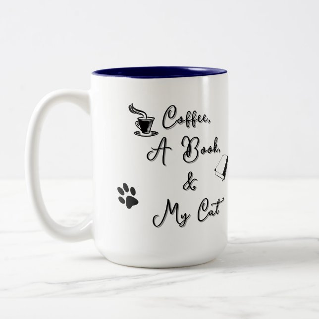 Café Em Dois Tons Caneca de duas cores 15 oz (azul) (Esquerda)