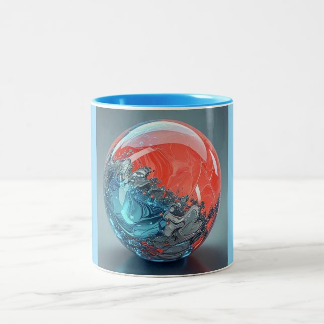 Café Em Dois Tons Caneca de Duas Cores, 325ml (Mármore-14) (Centro)