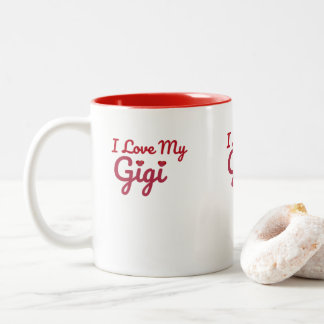 Café Em Dois Tons Caneca de Duas Cores 'Amo Minha Gigi' – Presente D